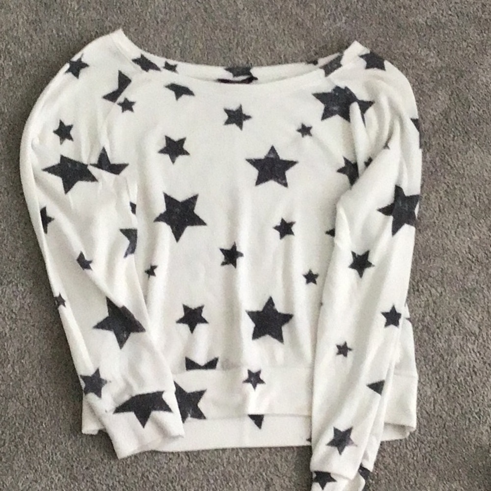 White and Black Star Sweater